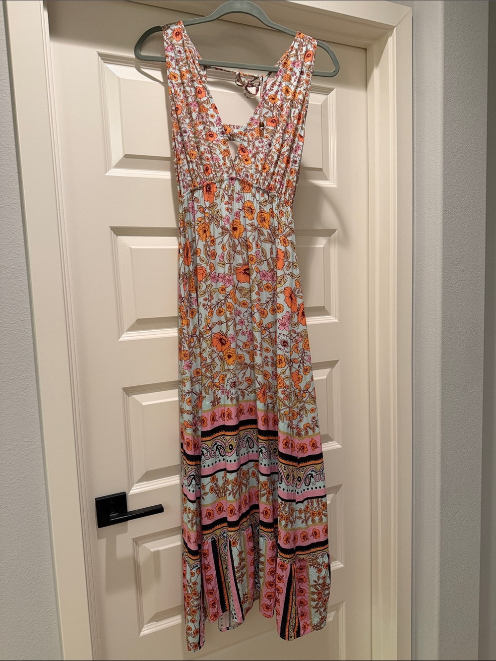 Maaji Floral Maxi Dress in Pink, Orange and Light Blue